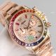 2021 NEW! Swiss Copy Rolex Daytona JH 7750 Watch Rainbow Rose Gold Full Diamond Dial (3)_th.jpg